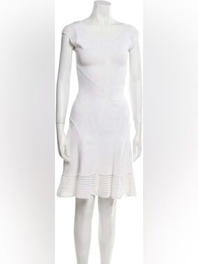 Diane Von Furstenberg White Sleeveless Flared Mini Dress